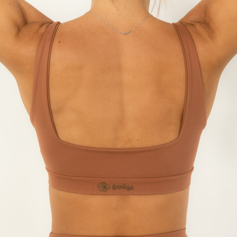 Top Compression Open - Marrom Mocha Mousse