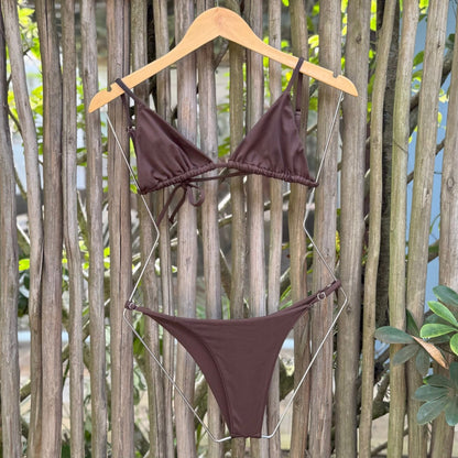 Calcinha Biquini Slim Regulável Verde Matchá