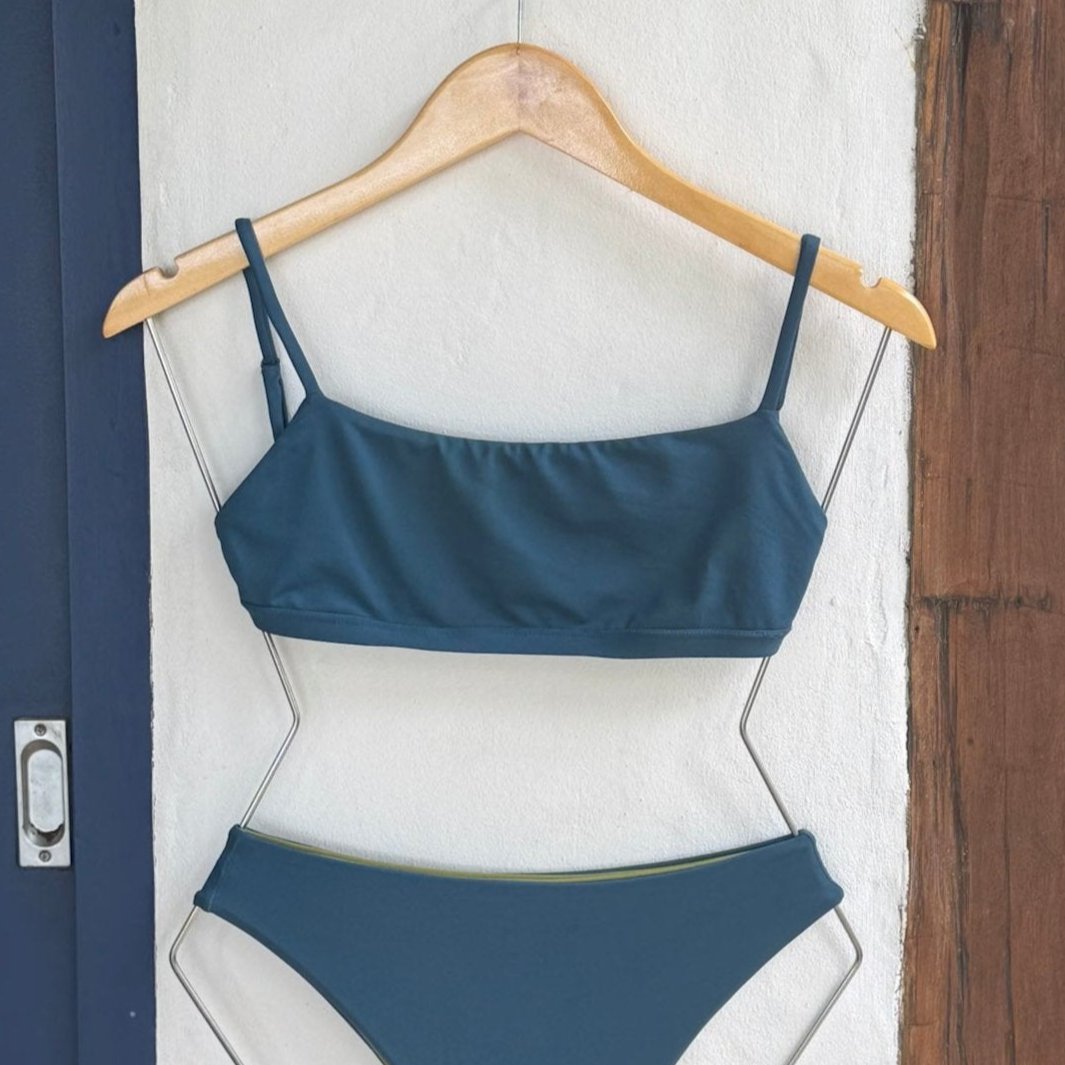 Top Biquini Regulável Azul índigo