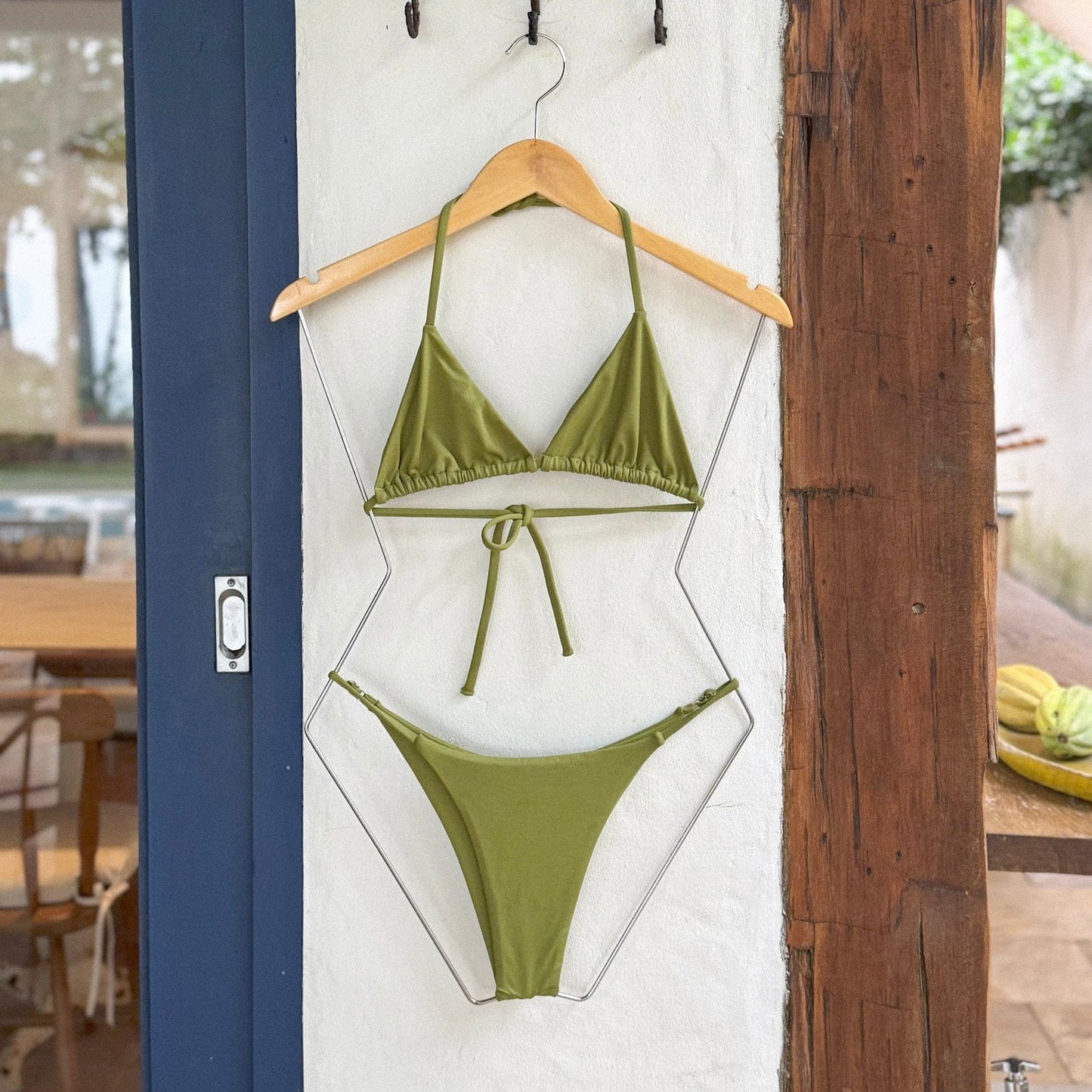 Calcinha Biquini Slim Regulável Verde Matchá