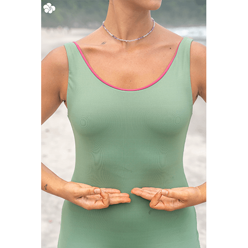 Macacão Bodysuit Dupla Face Verde & Rosa