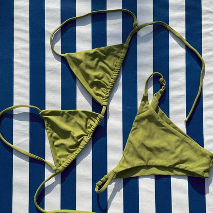 Top Biquini Cortininha Verde Matchá