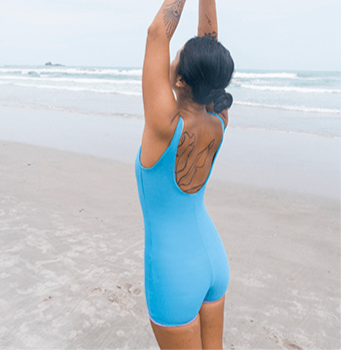 Macacão Bodysuit Dupla Face Azul & Lavanda