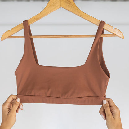 Top Compression Open - Marrom Mocha Mousse