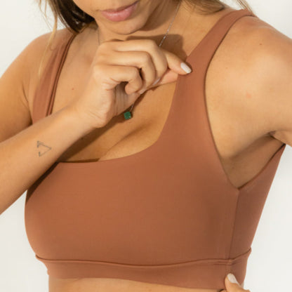 Top Compression Open - Marrom Mocha Mousse