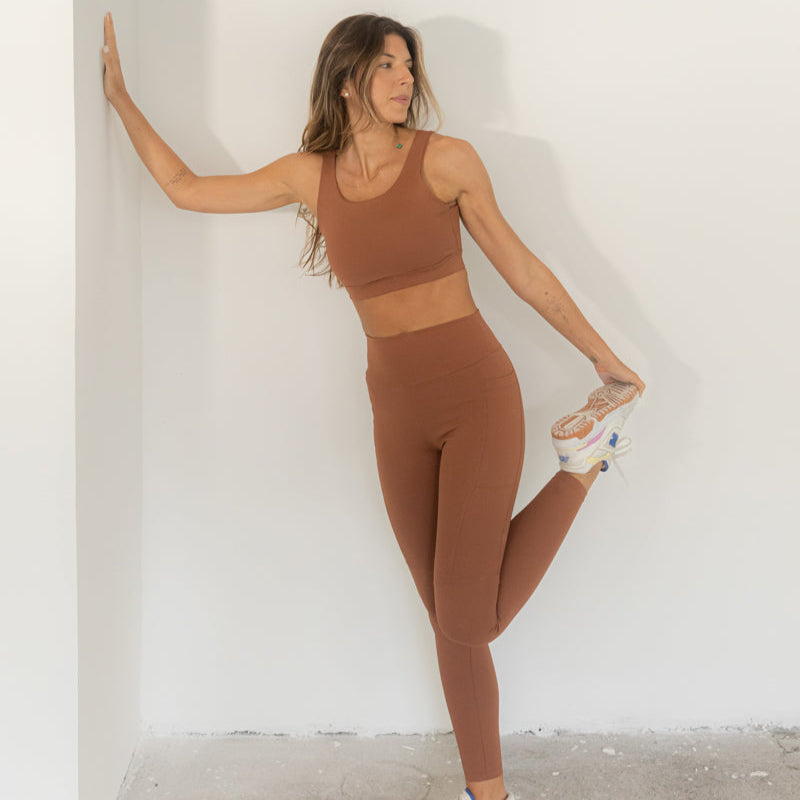 Legging Compression - Marrom Mocha Mousse
