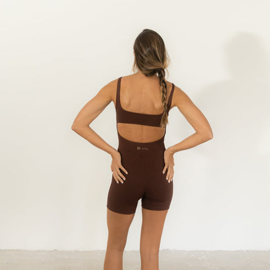 Macaquinho Bodysuit Compression - Marrom Dark Chocolate