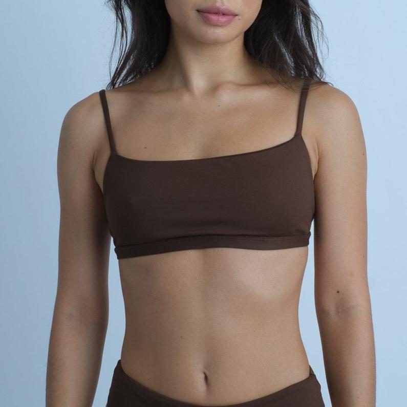 Top Biquíni Regulável Marrom