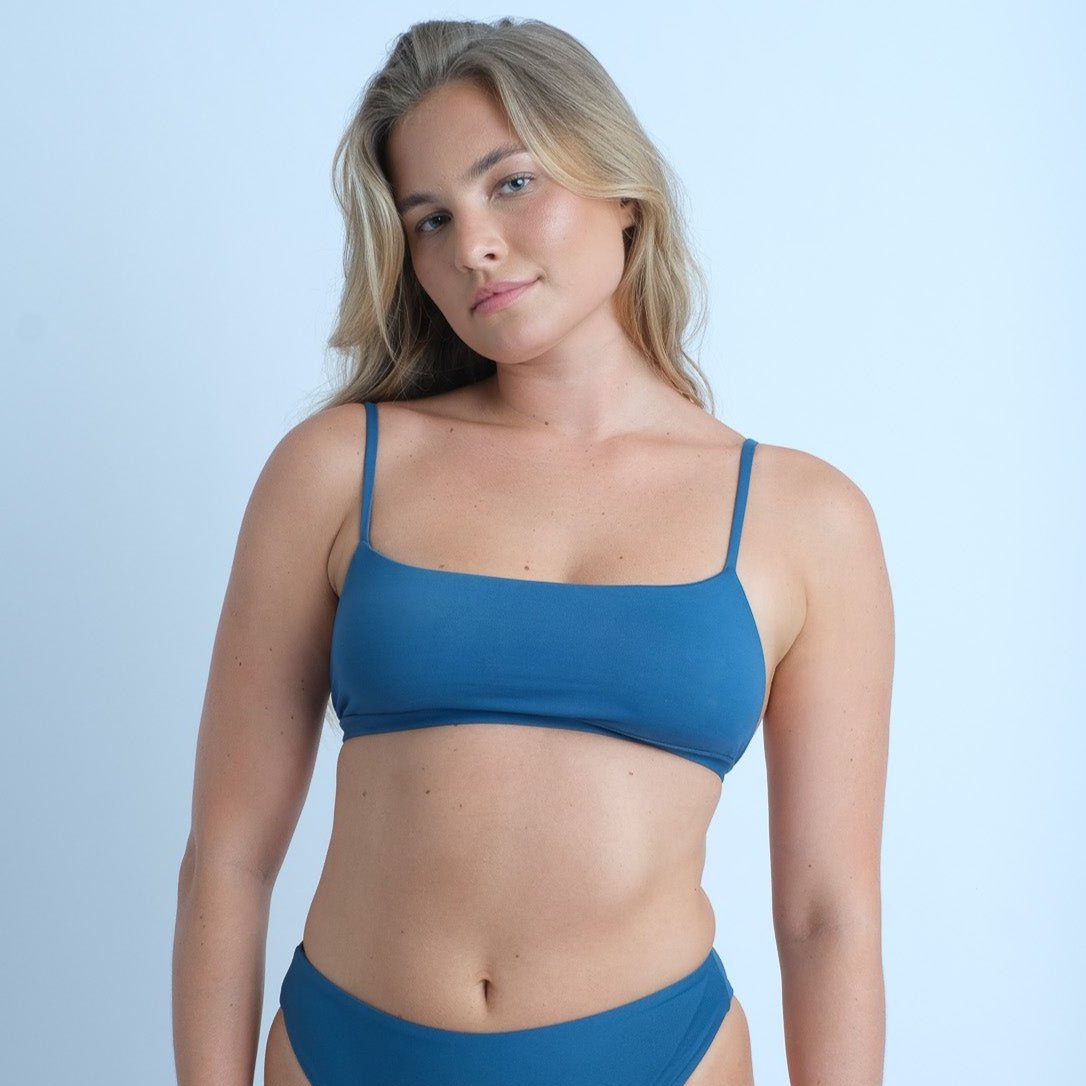 Calcinha Biquini High Dupla face: Azul & Verde